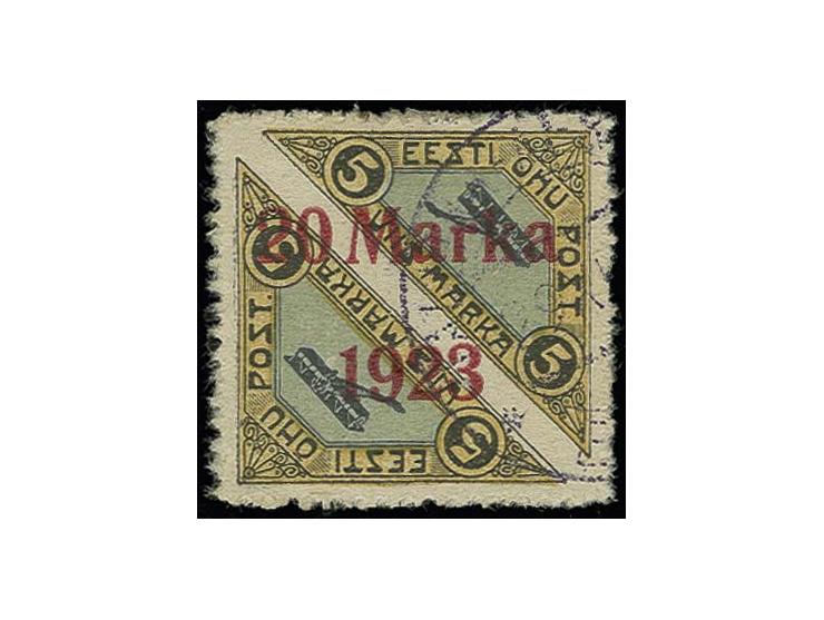 5 m. with Päevaleht perforation, used, very fine, signed Teestsov and certificate Löbbering BPP
