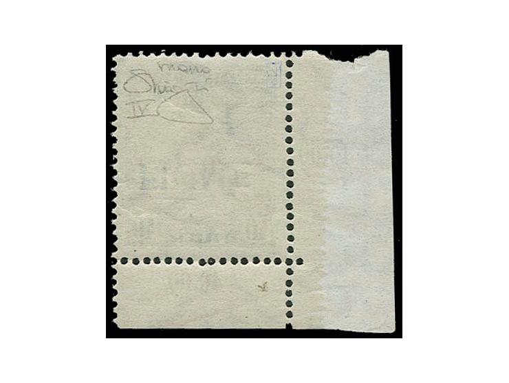 Queen Zita 40 f. with inverted handstamp (type IV) from the lower left sheet corner, mint never hinged, very fine and attract