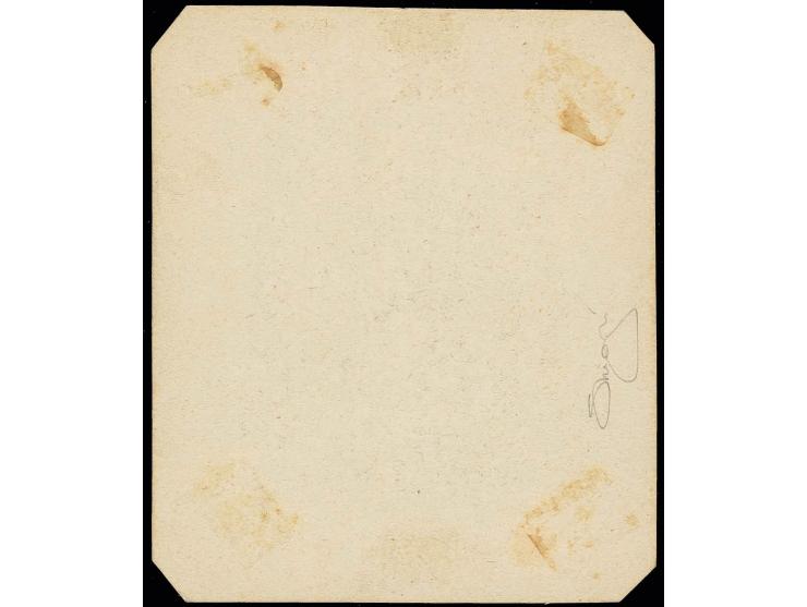 Grossich 25 cmi. as mirror inverted proof in black on thick carton paper in large format (78x92mm), very fine and attractive,