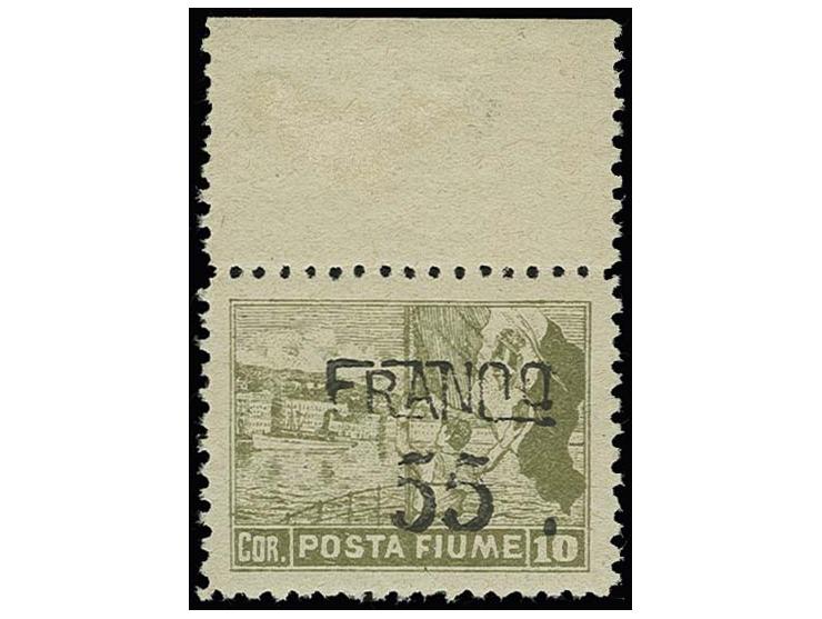 Cruiser arrival 55 on 10 cor. from the upper sheet margin on greyish, lower quality paper, perforated 10½, very fine, slight 