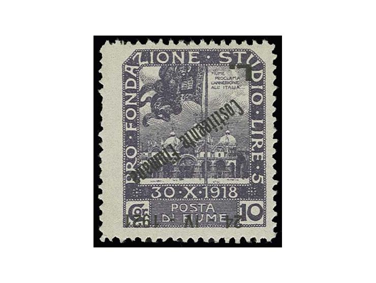 L on 10 cor. with inverted overprint with variety "Costiteente", mint never hinged, fine, signed Raybaudi with certificate (S