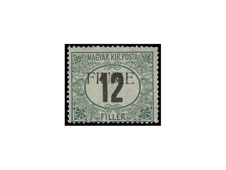 POSTAGE DUE STAMPS: 1918, 12 f. with watermark "patriarch cross" and machine overprint, mint never hinged, very fine, signed 