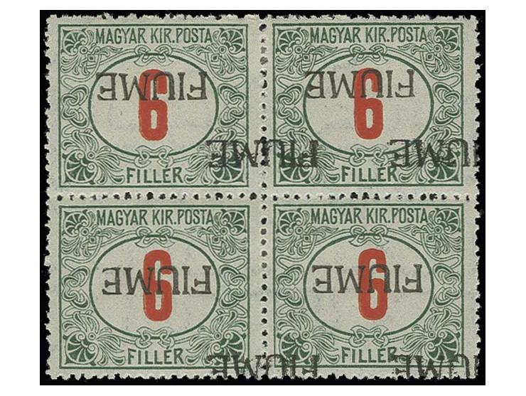 6 f. with inverted double overprint, one machine overprint, the other one handstamped in type II, unused, very fine, an attra