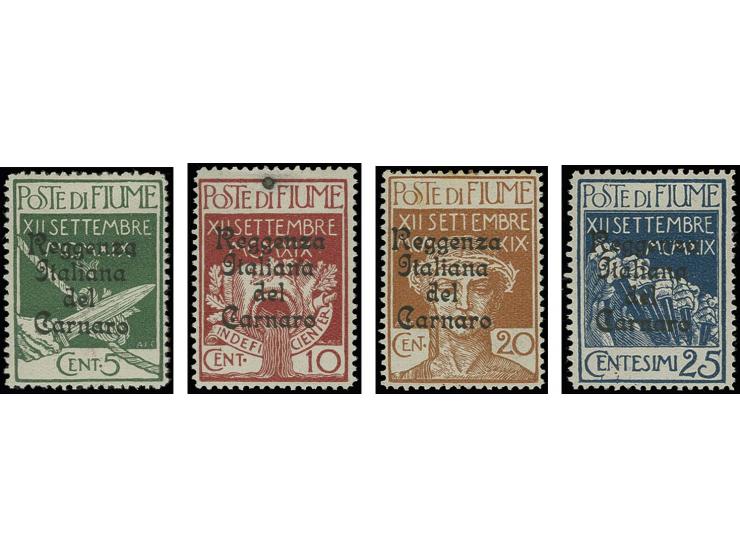 5-10 and 20-25 c. with overprint in smaller characters, unused, 10 c. small hole, otherwise fine, scarce, signed Raybaudi wit
