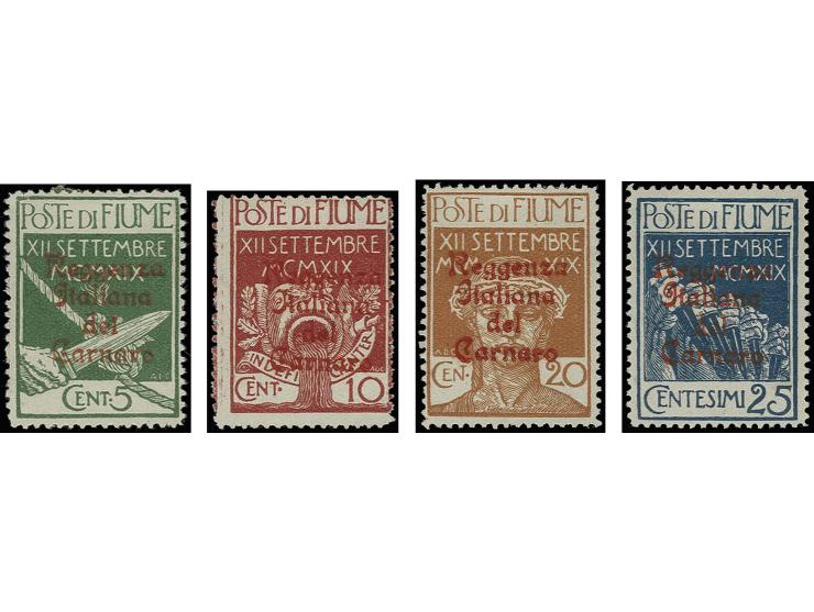 5-10 and 20-25 c. with overprint in smaller, red characters, unused, fine, scarce, signed Raybaudi with certifcate (Sassone N