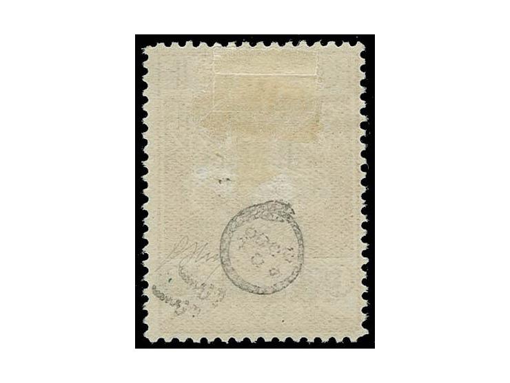 10 l. on 20 c. with double overprint, unused, very fine,, signed Oliva with certificate (Sassone Nr. 146c)