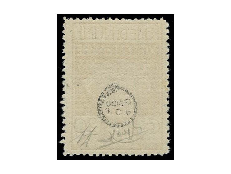10 l. on 20 c. with triple overprint, mint never hinged, very fine, signed Diena (Sassone Nr. 146g)