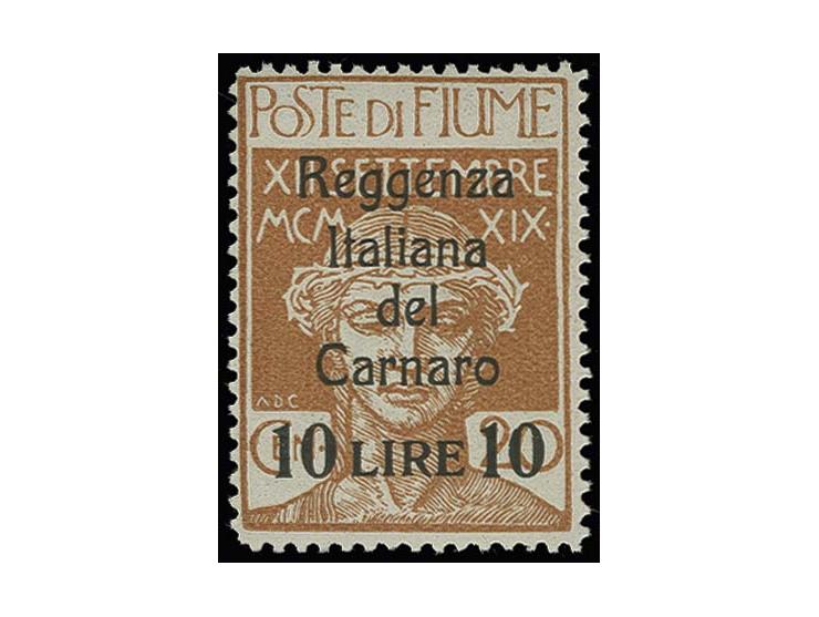 10 l. on 20 c. with different overprint type, mint never hinged, very fine and scarce, signed Raybaudi with certificate (Sass