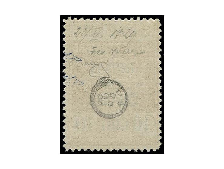 10 l. on 20 c. with different overprint type, mint never hinged, very fine and scarce, signed Raybaudi with certificate (Sass