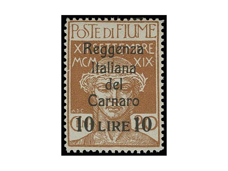 10 l. on 20 c. with different overprint type, mint never hinged, very fine and scarce, signed Raybaudi with certificate (Sass