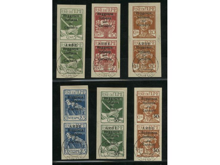5-55 c. each as horizontal pair, the upper stamp, coming from the first row in the sheet, without overprint "ARBE", the lower
