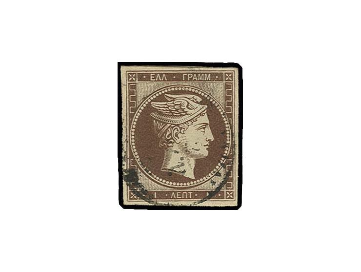 1861, Paris print 1 l. brown, good to large margins, used, very fine (Hellas 1a) (Mi. 450,-)