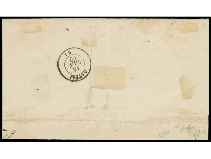 20 l. deep-blue, good to mostly large margins, tied by "8" to letter sheet from Kalavryta to Patras, very fine and attractive