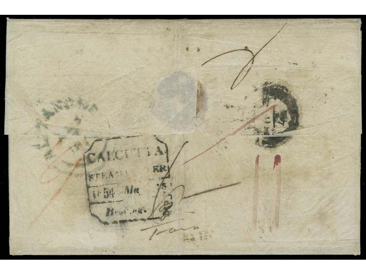 INDIEN: 1851, 18 Kreuzer auf violettgrau, Type II und 2 Stück 1 Kreuzer auf mittelgrauem Seidenpapier, alle farbfrisch und me