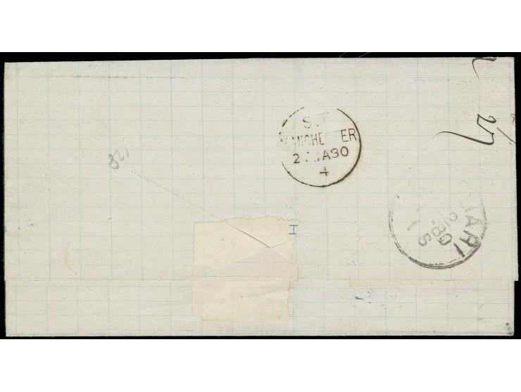 1880, 5 c. and 20 c. tied by clear barred "235" to letter sheet with adjacent cds. "TUNISI POSTE ITALIANE 21 GEN. 80" to Manc