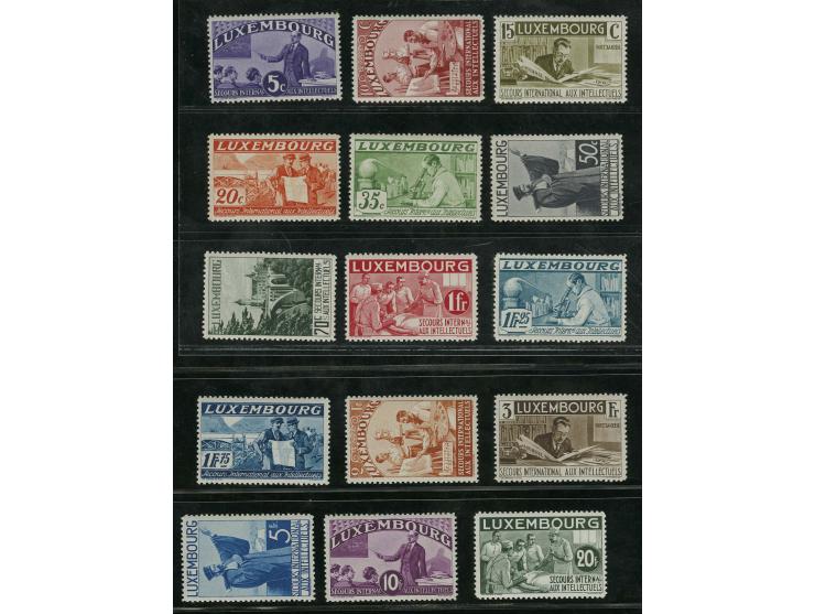 1935, Intellectuals 5c.-20 fr. complete, unmounted mint, 10 fr. and 20 fr. tiny gum disturbances