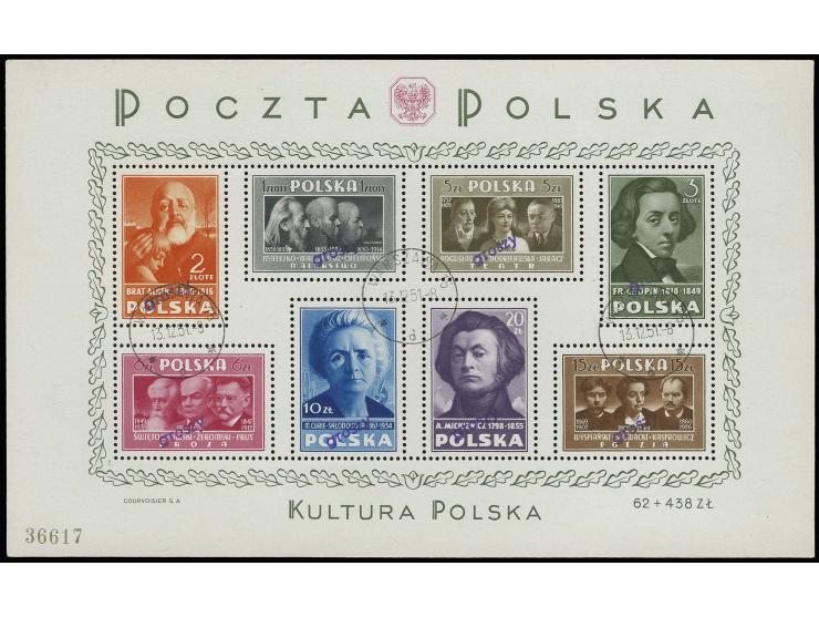 ditto, with handstamp in type 1, cancelled "WARZAWA 13.12.51", fine, certificate Wezranowski (Mi. 2.000,-)