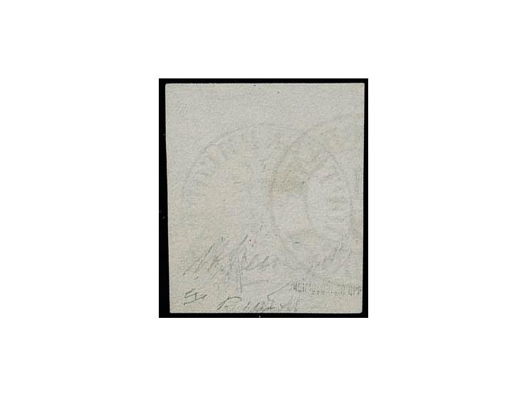 108 par. blue on rose, large to enormeous margins, used with large part of clear blue "FOKSCHANI 1/9" (earliest known date fo