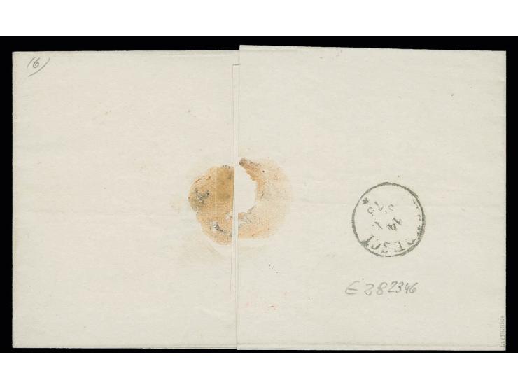 1872, Paris printing 10 b. blue, tied by red cds.of Botosani with adjacent boxed red "P.D." to lettersheet to Bucarest, fine 