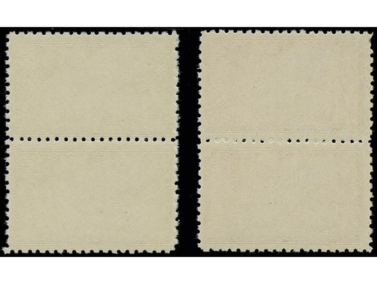 1944, Dr. Thebussem 5 pta. in unissued colours yellow and orange, perforated, in vertical pairs, unhinged mint (Edifil 983cc)
