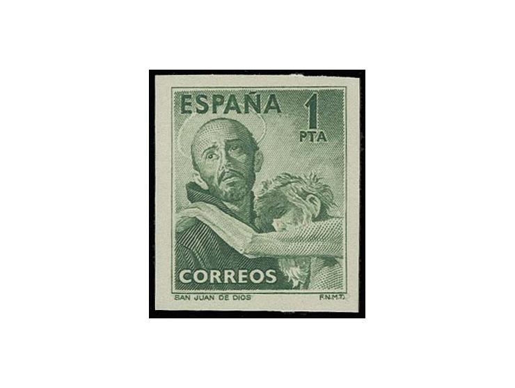 1950, San Juan de Dios 1 pta. imperforated colourproof in green, unmounted mint, scarce (Edifil 1070cc)