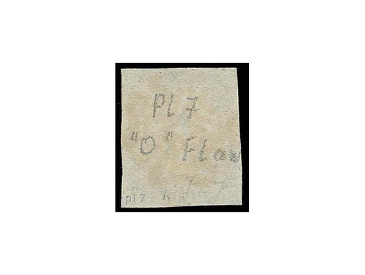 1 d. black, plate 7, CF, good margins all round, light central red MC, fine, signed Pröschold BPP with certificate