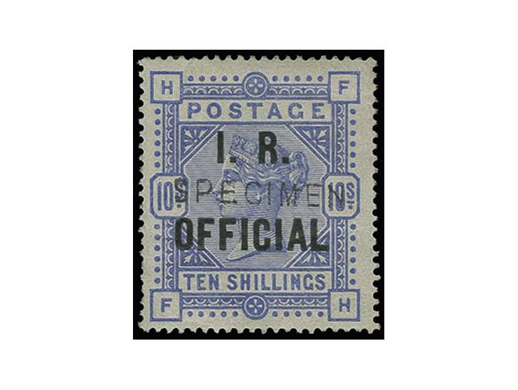 10 s. blue, unused, with "SPECIMEN" type 11, slight gum creases and a little thin, otherwise fine, certificate RPS (2012)