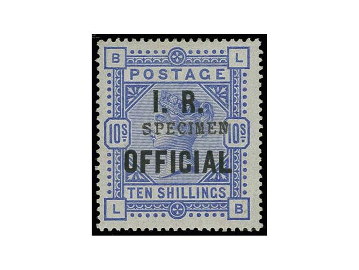 10 s. blue, unused, with "SPECIMEN" type 9, very fine, certificate RPS (2012)