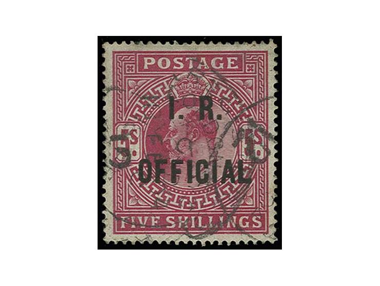 1902/04: 5 s. bright carmine, used, very fine, certificate RPS (2012)