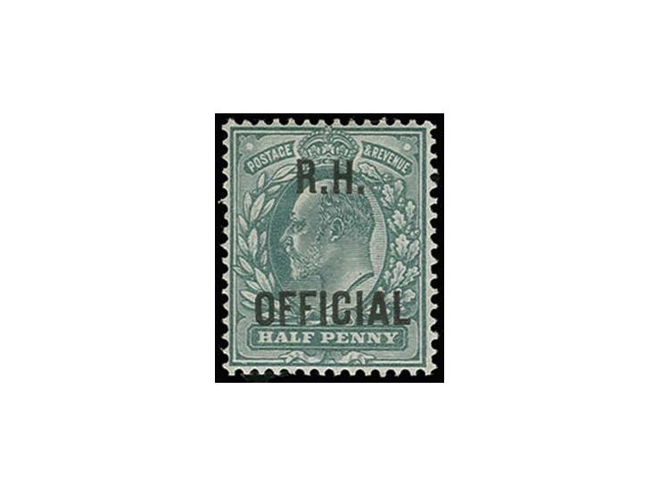 R.H. OFFICIAL: 1902, ½ d. green, unused, very fine, certificate RPS (2012)