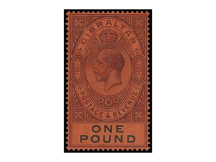 1904, 1 £. deep purple and black/red, mint, fine, ex collection Severin