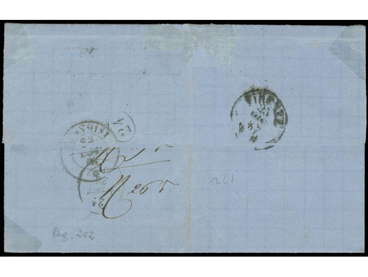 ITALIAN POST: 1867, De La Rue 10 c. orange-brown, 6 single copies, 4 tied by dotted numeral "234" and 2 by boxed "PIROSCAFI P