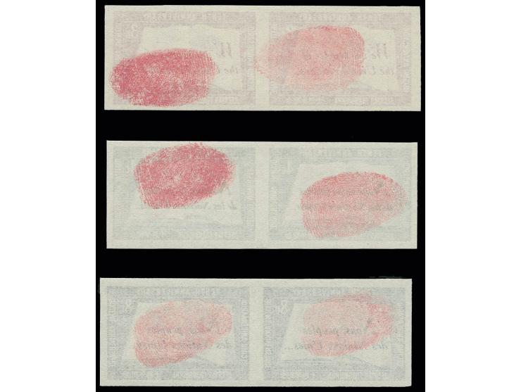 10th anniversary of UN, 3 c.- 8 c. in plate proof pairs, unhinged mint with security fingerprints