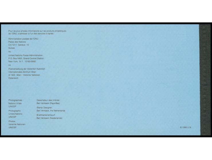 1995, UN 50th anniversary stamp booklet, imperforated proof, very fine, only 3 were printed !