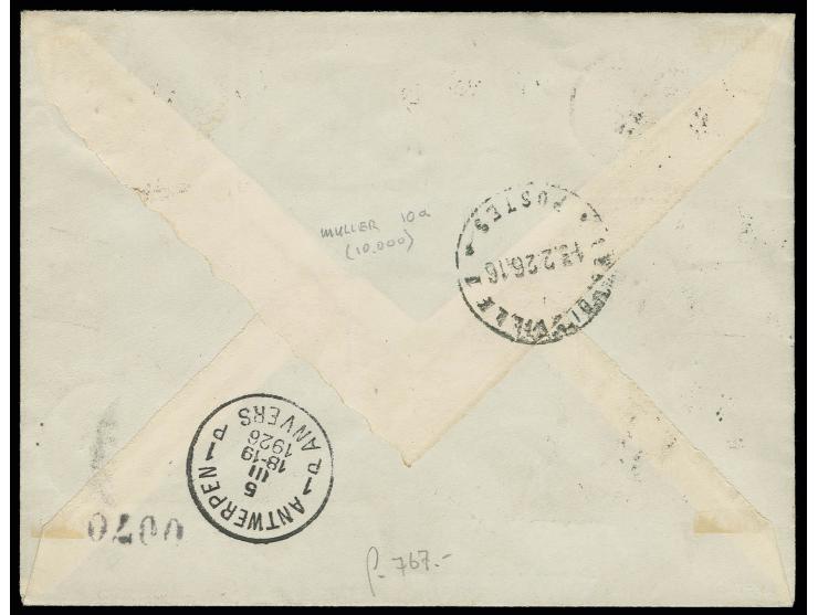 BELGISCH-KONGO: 1926, Erstflug Bukama-Leopoldville 12.2. (vermutlich nur 5 Belege befördert), R-Brief mit Ankunftsstempel, Ka