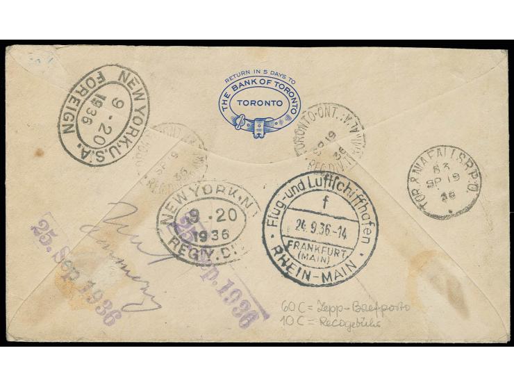 8. Nordamerikafahrt, Kanada-Post, R-Brief nach Holland, Pracht