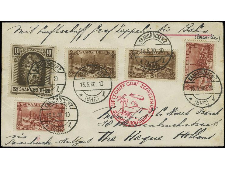 Brief bis Bahia mit u.a. Madonna 10 Fr., adressiert nach Holland, ganz geringfügig randstockig