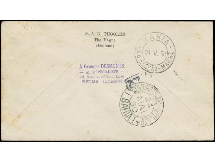 Brief bis Bahia mit u.a. Madonna 10 Fr., adressiert nach Holland, ganz geringfügig randstockig