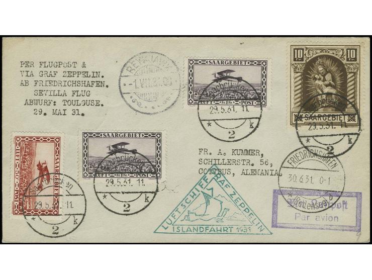 Islandfahrt, Brief mit u.a. Madonna 10 Fr. mit vorderseitigem Ankunftsstempel, Kabinett