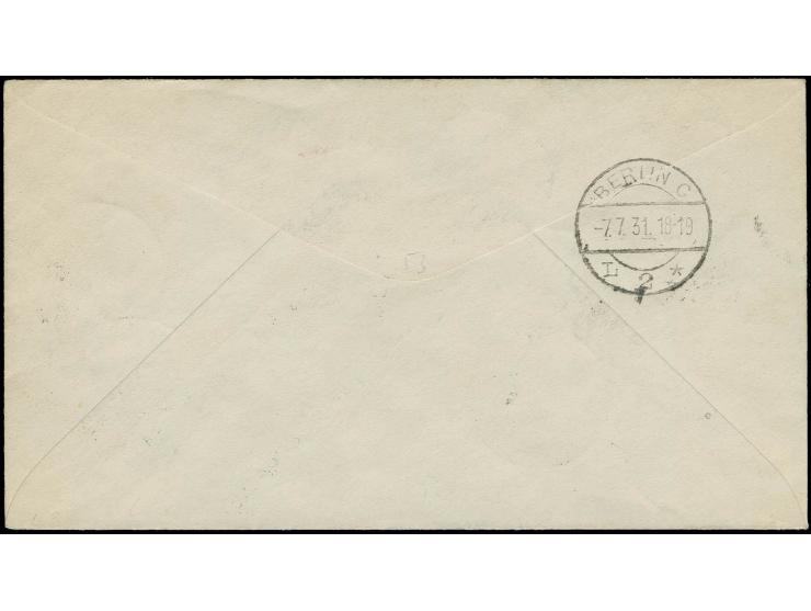 Islandfahrt, Brief mit u.a. Madonna 10 Fr. mit vorderseitigem Ankunftsstempel, Kabinett