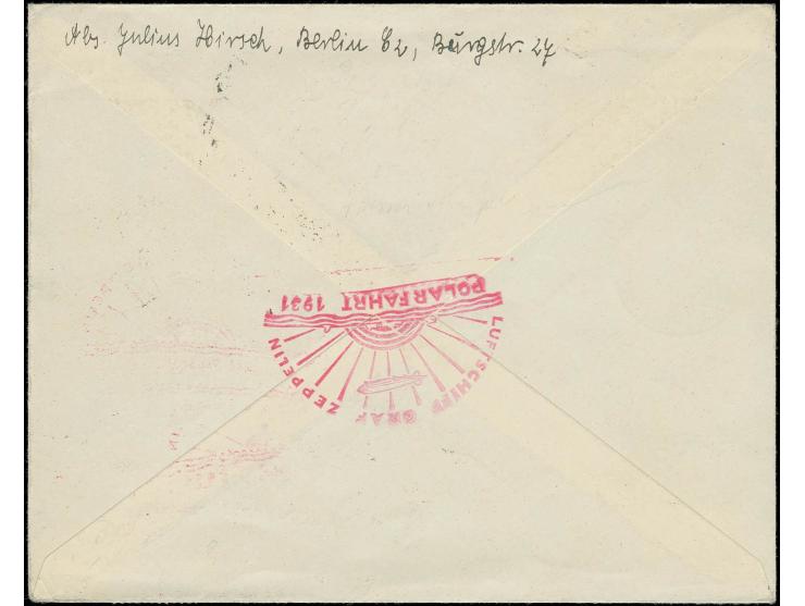 Brief Auflieferung Berlin mit u.a. 2 Werten Madonna 10 Fr. nach Malygin, alle Stempel vorderseitig, Pracht