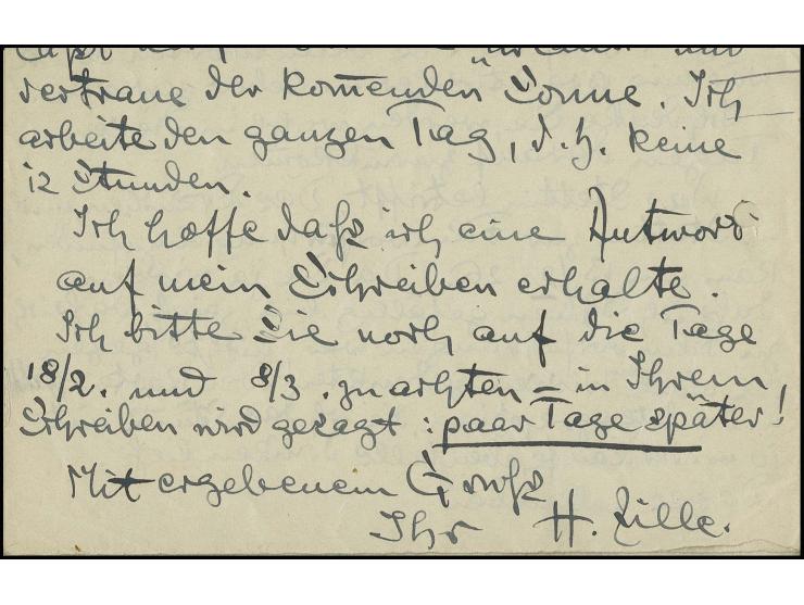 Zille, Heinrich (1858-1929), Zeichner des Proletariats, eigenhändiger 3-seitiger Brief (Aktenlochung) vom 22.3.1926, betreffe