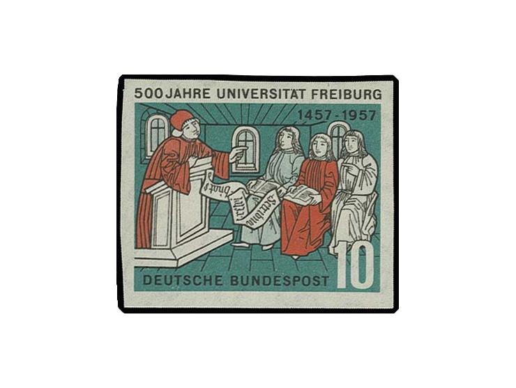 1957, 500 Jahre Uni Freiburg 10 Pfg. ungezähnt, postfrisch, tadellos