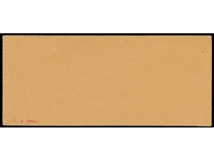 1960, Heuss lumogen 10 Pfg., Heftchenblatt mit Druckerzeichen "5" nachträglich zart eingeklebt (am Rand) in einem Deckel der 