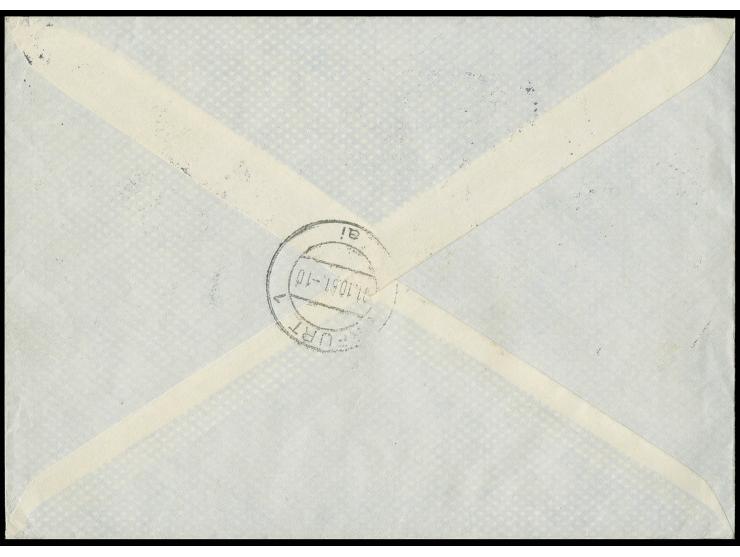 Heftchenblatt mit roter Bogenlaufnummer und Zufrankatur auf Einschreibe-Eilboten-Brief von "BRAUNSCHWEIG 30.9.61" nach Erfurt