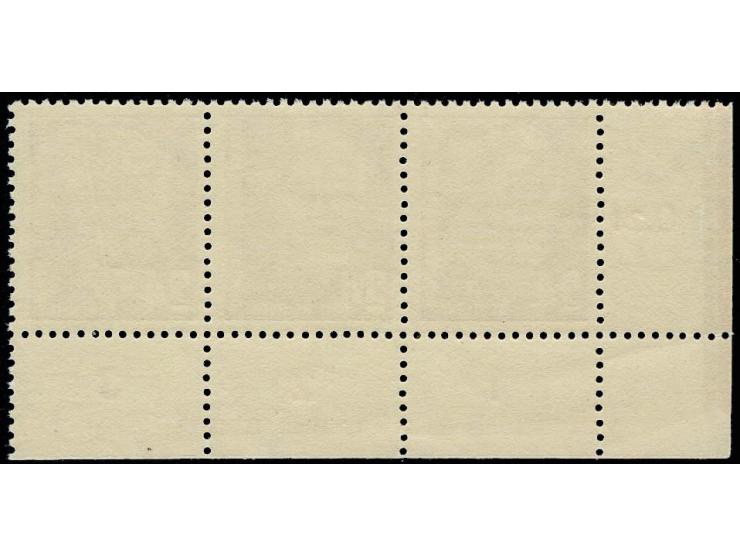 24 Pfg. dunkelrot auf gestrichenem Papier mit Wz. 2Y I im waagerechten Dreierstreifen aus der linken unteren Bogenecke mit Dr