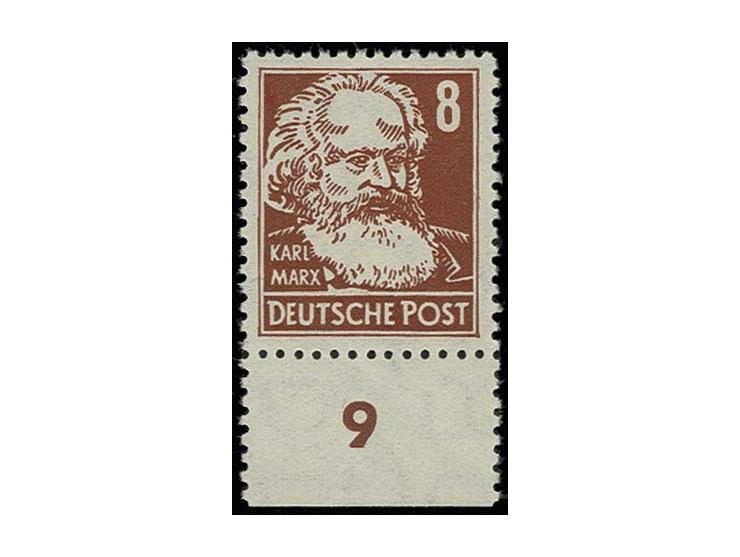 8 Pfg. auf gewöhnlichem Papier mit Wz. 2Y I, postfrisches Unterrandstück, Fotoattest Schönherr BPP (Mi. 3500,-)