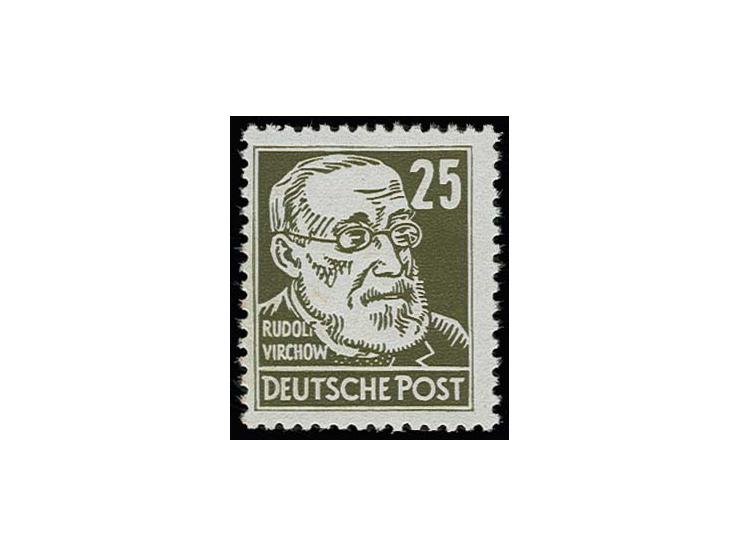 25 Pfg. auf gestrichenem Papier mit besserem Wz. 2X II und Plattenfehler "gebrochene Ohrmuschel", postfrisch, Fotoattest Maye