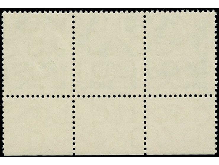Fünfjahrplan 5 Pfg. mit Wz. 2X I im waagerechten Unterrand-Dreierstreifen mit Druckkontrollvermerk "perfor. Maschin. Nr. 3" F