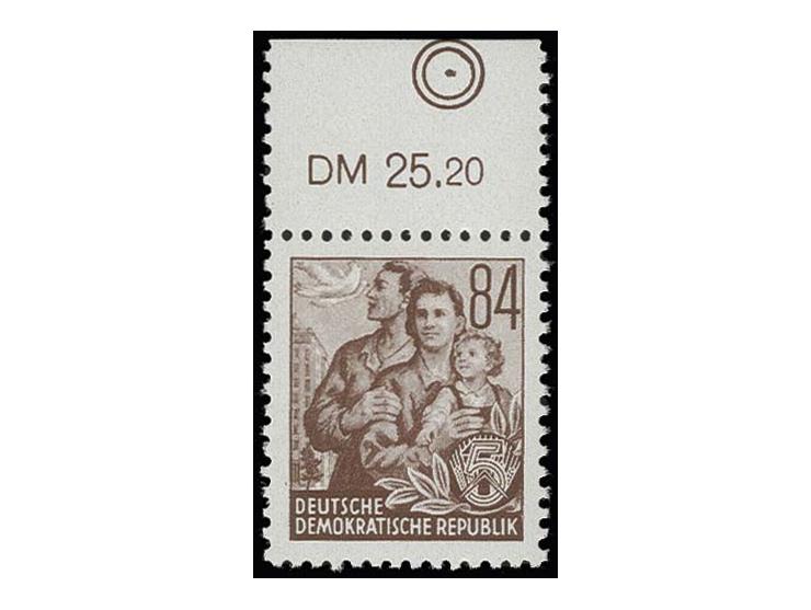 84 Pfg. mit Wz. 2X I, Oberrandstück mit Druckkontrollvermerk 2 "Doppelkreis mit Punkt" Feld 3, postfrisch (Mi. ohne Preis)
